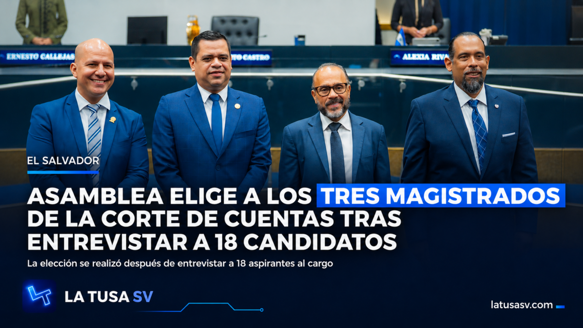 Pleno de la Asamblea Legislativa eligiendo a los magistrados de la Corte de Cuentas